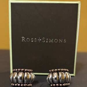 Ross-Simons Black and Silver Beaded Earrings